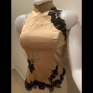 New gold lace beaded top